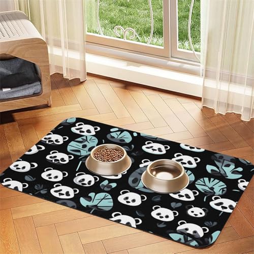 Platzset für Haustiere, saugfähig, Leder, 40 x 60 cm, schönes Design, Katzen- und Hundenapfmatte, tragbare Aufbewahrung, Schwarz und Weiß Platzset für Haustiere, saugfähig, Leder, 40 x 60 cm, schönes Design, Katzen- und Hundenapfmatte, tragbare Aufbewahrung, Schwarz und Weiß von XZDZWK
