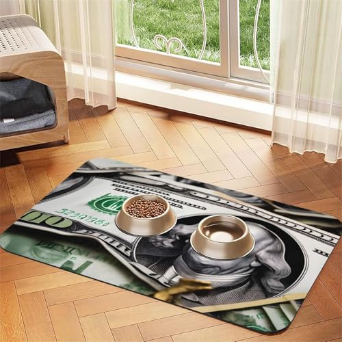 Platzset für Haustiere, saugfähig, Leder, 40 x 60 cm, schönes Design, Katzen- und Hundenapfmatte, tragbare Aufbewahrung von XZDZWK
