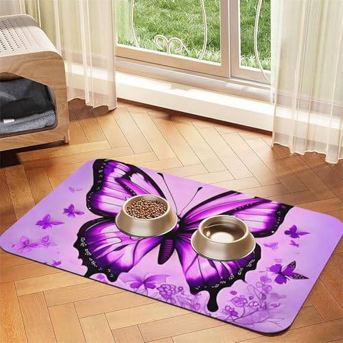 Platzset für Haustiere, saugfähig, Leder, 40 x 60 cm, schönes Design, für Katzen und Hunde, Violett von XZDZWK