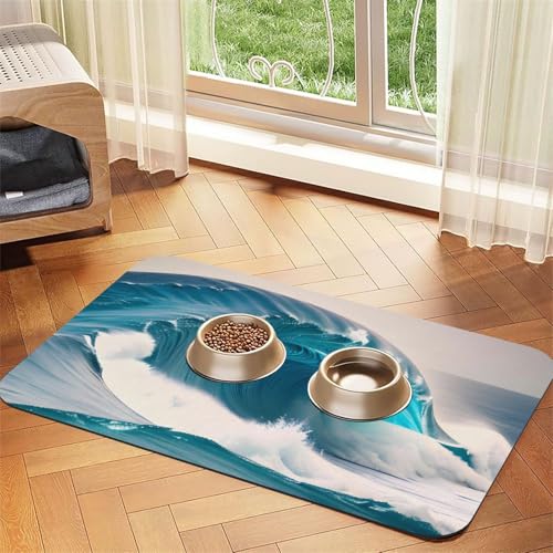 Platzset für Haustiere, saugfähig, Leder, Cartoon-Design, 30 x 45 cm, schönes Design, für Katzen und Hunde, tragbare Aufbewahrung von XZDZWK