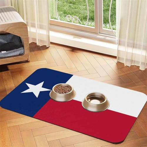 Platzset für Haustiere, saugfähig, Leder, Motiv: Flagge von Texas, 40 x 60 cm, schönes Design, für Katzen und Hunde, tragbare Aufbewahrung von XZDZWK