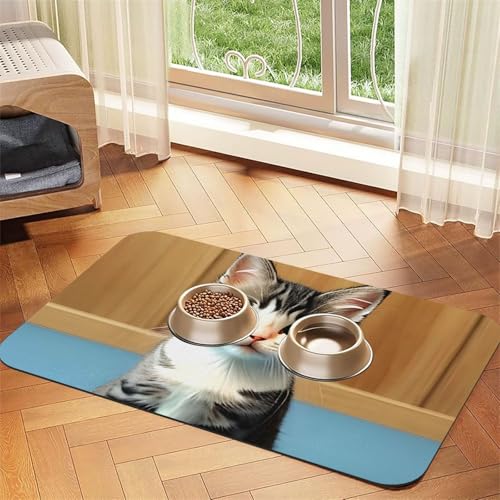 Platzset für Schlafzimmer, Kätzchen, Haustiere, saugfähig, Leder, 30 x 45 cm, schönes Design, für Katzen und Hunde, tragbare Aufbewahrung von XZDZWK