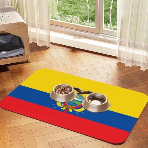 Platzset mit Flagge von Ecuador, saugfähig, Leder, 30 x 45 cm, schönes Design, Katzen- und Hundenapfmatte, tragbare Aufbewahrung Platzset mit Flagge von Ecuador, saugfähig, Leder, 30 x 45 cm, schönes Design, Katzen- und Hundenapfmatte, tragbare Aufbewahrung von XZDZWK
