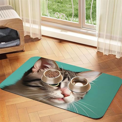 Saugfähiges Leder-Tischset für Katzen und Hunde, 30 x 45 cm, schönes Design, tragbare Aufbewahrung von XZDZWK