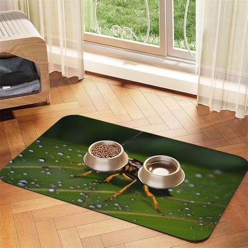 Saugfähiges Leder-Tischset mit Insekten auf Blättern, 40 x 60 cm, schönes Design, Katzen- und Hundenapfmatte, tragbare Aufbewahrung Saugfähiges Leder-Tischset mit Insekten auf Blättern, 40 x 60 cm, schönes Design, Katzen- und Hundenapfmatte, tragbare Aufbewahrung von XZDZWK