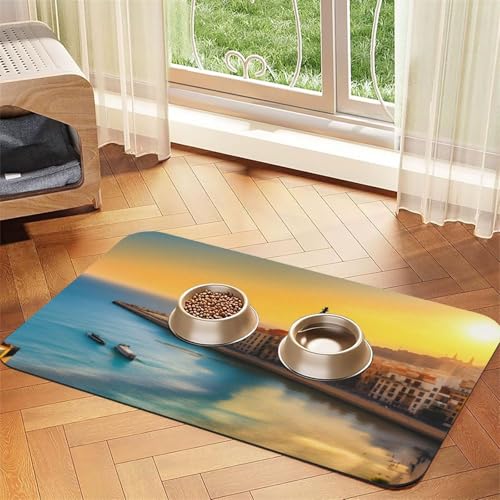 Sunset in Barcelona Haustier-Tischset, saugfähig, Leder, 40 x 60 cm, schönes Design, Katzen- und Hundenapfmatte, tragbare Aufbewahrung Sunset in Barcelona Haustier-Tischset, saugfähig, Leder, 40 x 60 cm, schönes Design, Katzen- und Hundenapfmatte, tragbare Aufbewahrung von XZDZWK