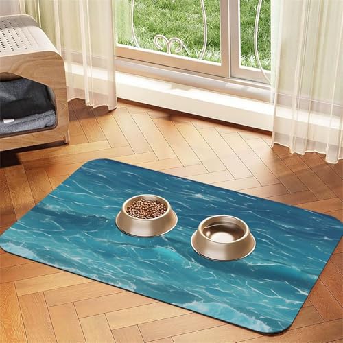 The Deep Blue Sea Haustier-Tischset, saugfähig, Leder, 30 x 45 cm, schönes Design, Katzen- und Hundenapfmatte, tragbare Aufbewahrung The Deep Blue Sea Haustier-Tischset, saugfähig, Leder, 30 x 45 cm, schönes Design, Katzen- und Hundenapfmatte, tragbare Aufbewahrung von XZDZWK