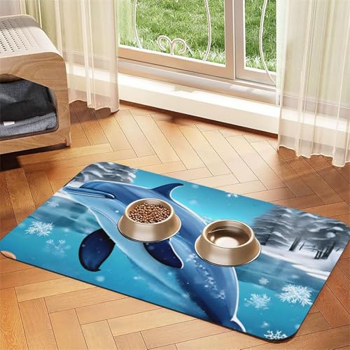 Winter the Delphin Pet Absorbent Leather Placemat 30x45cm Beautiful Design Cat and Dog Bowl Mat Portable Storage Winter the Delphin Pet Absorbent Leather Placemat 30x45cm Beautiful Design Cat and Dog Bowl Mat Portable Storage von XZDZWK
