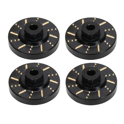 XZEIT 4 Stücke Messing Rad Hex Nabe Adapter Gegengewicht Bremsscheibe for 1/18 EAZYRC Rochobby RC Auto Upgrade Teile (Color : Svart) von XZEIT