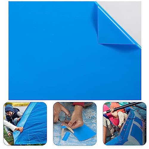 XZEIT Selbstklebende Reparaturflicken Pool für Schwimmbecken, PVC Pool Reparaturset, Selbstklebend Unterwasser Reparatur Pool Flicken für Wasserbett Schwimmbäder Aufblasbares Boot (Blau) von XZEIT