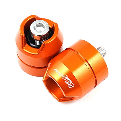 Für 390 Adventure ADV 2019-2021 Motorradgriffe Lenkergriffenden Abdeckkappe Ausgewogene Stecker Griffteile(Orange) von XZGFZHY
