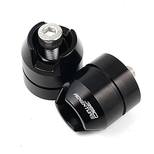 Für 390 Adventure ADV 2019-2021 Motorradgriffe Lenkergriffenden Abdeckkappe Ausgewogene Stecker Griffteile(Schwarz) von XZGFZHY