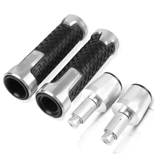 Für CB1100 CB1100RS CB1100EX CB 1100 1100RS 2010-2020 Motorrad Lenker Handgriffe Rutschfeste Lenkerkappenenden Stecker CNC Aluminium Zubehör Griffteile(Silber) von XZGFZHY