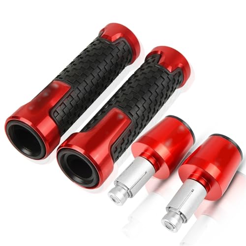 Für CB500 CB500X CB 500 X 2013-2016 2017 2018 2019 Motorrad Lenker Handgriffe Rutschfeste Lenkerkappenenden Stecker CNC Aluminium Zubehör Griffteile(Rot) von XZGFZHY