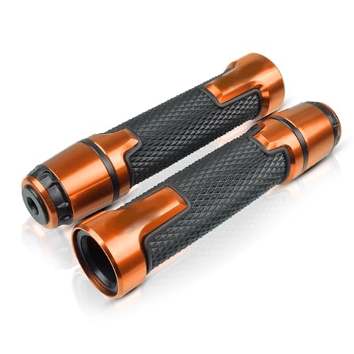 Für CB650F 2015 2016 2017 2018 Cb 650F Motorrad Lenkergriffe Rutschfeste Gummigriffe Lenkerenden CNC Aluminium 7/8" 22mm Griffteile(Orange) von XZGFZHY