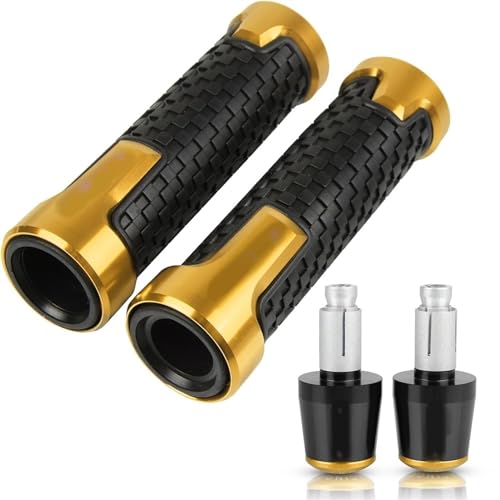 Für CBR 600 F2 F3 F4 F4i CBR600F CBR 600F 600 F 1991-2007 Motorrad Lenker Handgriffe Rutschfeste Lenkerkappe Endstopfen CNC Aluminium Zubehör Griffteile(Gold) von XZGFZHY