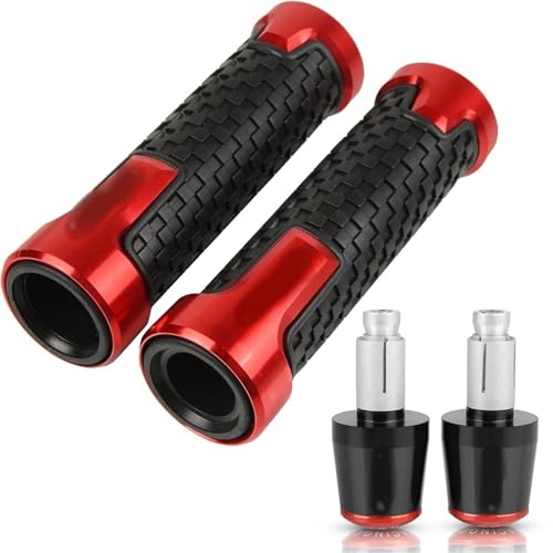Für CBR250R CBR 250R CBR250 R 2010 2011 2012 2013 Motorrad Lenker Handgriffe Anti Skid Lenkerkappe Enden Stecker CNC Aluminium Zubehör Griffteile(Rot) von XZGFZHY