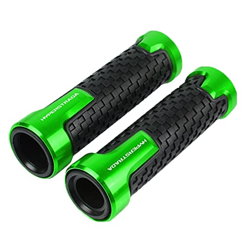 Für DUCADI HYPERSTRADA 2013-2015 2016 2017 Motorrad CNC Anti-Rutsch-Griffe Lenkergriffe Gummigriffe 7/8 '' 22MM Griffteile(Grün) von XZGFZHY
