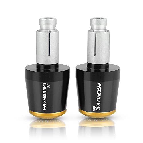 Für Duacti 821 MONSTER Dark Stripe HYPERMOTARD 821 SP 2013 2014-2017 Motorrad CNC Aluminium Griffe Lenker Griffenden Stecker Abdeckkappe Ausgewogene Stecker Griffteile(Gold) von XZGFZHY