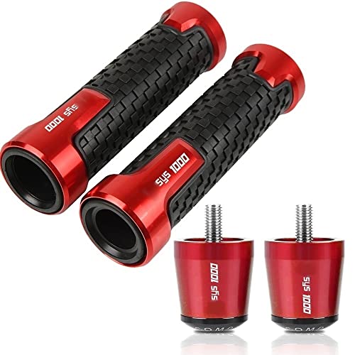Für Für VERSYS 1000 2015-2021 2016 2017 2018 Motorrad Lenker Handgriffe Rutschfeste Lenkerkappenenden Stecker CNC Aluminium Zubehör Griffteile(Rot) von XZGFZHY