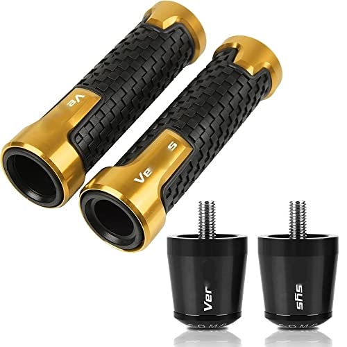 Für Für VERSYS 650 1000 Motorrad-Lenker-Handgriffe Anti-Rutsch-Lenkerkappen-Stecker CNC-Aluminium-Zubehör Griffteile(Gold) von XZGFZHY