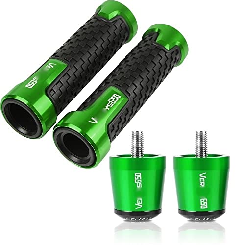 Für Für Versys 650 2010-2019 2018 2017 2016 2015 2014 Motorrad Lenker Handgriffe Rutschfeste Lenkerkappe Enden Stecker CNC Aluminium Zubehör Griffteile(Grün) von XZGFZHY