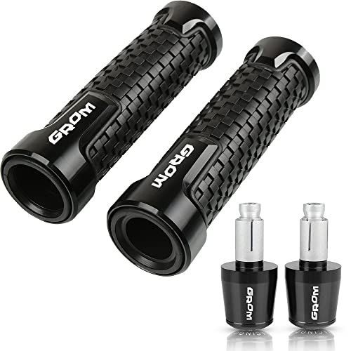 Für GROM MSX125 MSX 125 2014 2015 2016 2017 2018 2019 Motorrad Lenker Handgriffe Rutschfeste Lenkerkappenenden Stecker CNC Aluminium Zubehör Griffteile(Schwarz) von XZGFZHY
