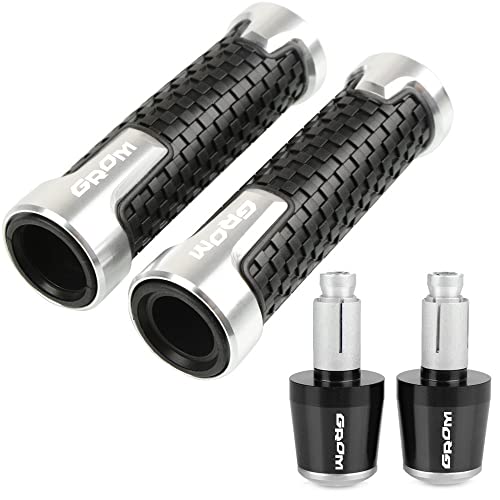 Für GROM MSX125 MSX 125 2014 2015 2016 2017 2018 2019 Motorrad Lenker Handgriffe Rutschfeste Lenkerkappenenden Stecker CNC Aluminium Zubehör Griffteile(Silber) von XZGFZHY