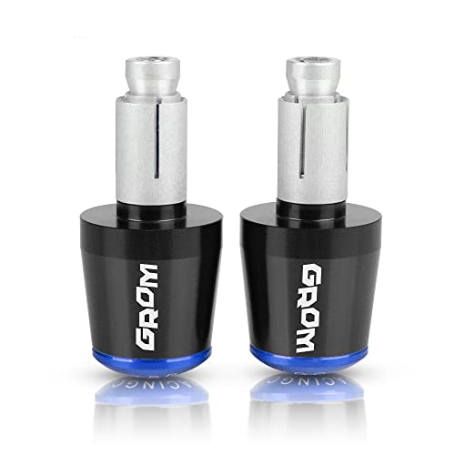 Für GROM MSX125 MSX 125 2014-2017 2015 2016 Motorradgriffe Lenkergriffenden Stecker Abdeckkappe Ausgewogene Stecker CNC Aluminium Griffteile(Blau) von XZGFZHY