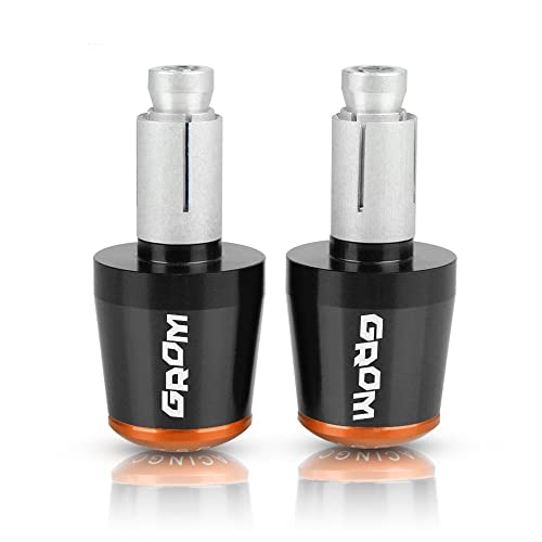 Für GROM MSX125 MSX 125 2014-2017 2015 2016 Motorradgriffe Lenkergriffenden Stecker Abdeckkappe Ausgewogene Stecker CNC Aluminium Griffteile(Orange) von XZGFZHY