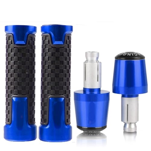 Für Hon&da CB1000R CB1000 R CB 1000 2008-2021 7/8 '' 22 Mm Motorrad-Handgriffe Lenker Anti-Rutsch-Lenker Handgriffenden Stecker Griffteile(Blau) von XZGFZHY