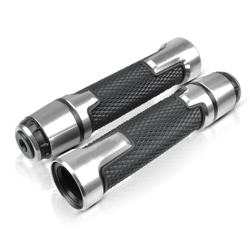 Für Hon&da CB600F CB599 CB650F Hor&net 250 1998-2013 2008 2009 2010 2011 2012 Motorrad Lenkergriffe Rutschfeste Gummigriffe Lenkerenden CNC Aluminium 7/8" 22mm Griffteile(Silber) von XZGFZHY
