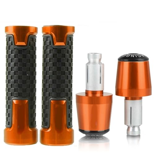 Für Hon&da CB600F CB600 F CB 600F Hor&net 1998-2013 7/8 '' 22 Mm Motorrad-Handgriffe Lenker Anti-Rutsch-Lenker Handgriffenden Stecker Griffteile(Orange) von XZGFZHY