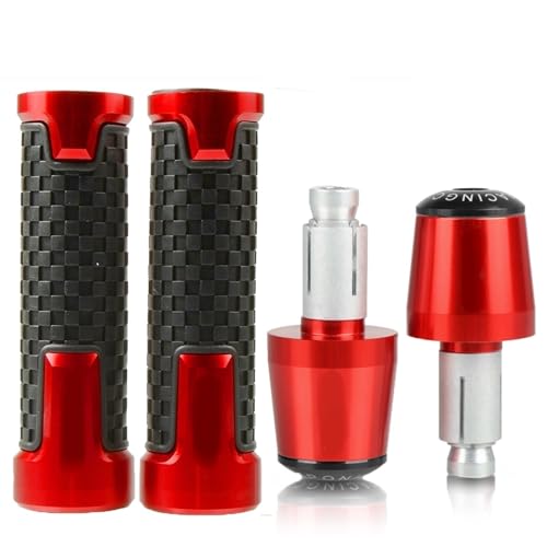 Für Hon&da CB900F Hor&net CB 900F CB900 F 2001-2008 2006 2007 7/8 '' 22 Mm Motorrad-Handgriffe Lenker Anti-Rutsch-Lenker Handgriffenden Stecker Griffteile(Rot) von XZGFZHY