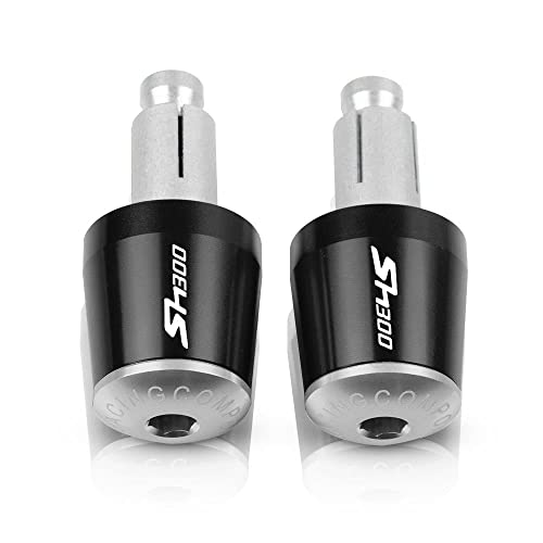 Für Hon&da SH300 SH 300 2013-2018 2014 2015 2016 2017 Motorradgriffe Lenkergriffenden Stecker Abdeckkappe Ausgewogene CNC Aluminium Griffteile(Silber) von XZGFZHY