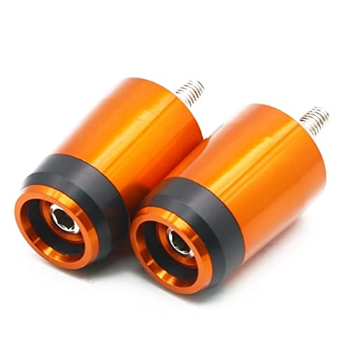 Für K&awasaki Hon&da Yama&ha Suzuki B&M&W Truimph Motorrad Universal CNC Lenkergriffe Lenkergriffenden Abdeckkappe Ausgewogene Stecker Griffteile(Orange) von XZGFZHY