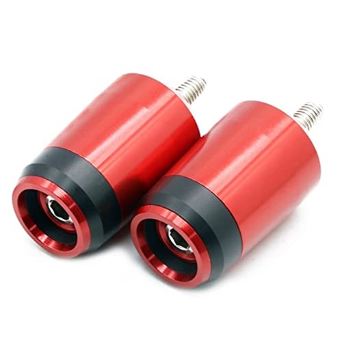 Für K&awasaki Hon&da Yama&ha Suzuki B&M&W Truimph Motorrad Universal CNC Lenkergriffe Lenkergriffenden Abdeckkappe Ausgewogene Stecker Griffteile(Rot) von XZGFZHY