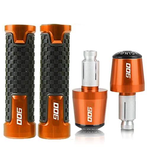 Für K&awasaki NINJA 900 Z900 Z900RS 2017-2021 2022 7/8 '' 22 Mm Motorrad-Handgriffe Lenker Anti-Rutsch-Lenker Handgriffenden Stecker Griffteile(Orange) von XZGFZHY