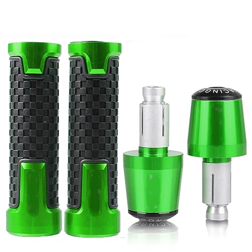 Für K&awasaki ZG1000 CONCOURS 1992-2006 1994 1995 1996 7/8 '' 22 Mm Motorrad-Handgriffe Lenker Anti-Rutsch-Lenker Handgriffenden Stecker Griffteile(Grün) von XZGFZHY