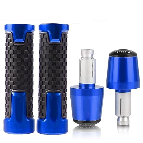 Für K&awasaki ZZR250 1983-2004 2005 2006 2007 7/8 '' 22 Mm Motorrad-Handgriffe Lenker Anti-Rutsch-Lenker Handgriffenden Stecker Griffteile(Blau) von XZGFZHY