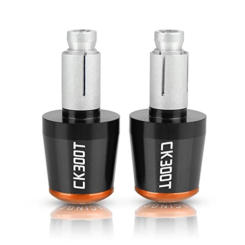 Für Kymco DownTown 350 300i Xciting 250 CK250T 300 CK300T Motorradgriffe Lenkergriffenden Stecker Abdeckkappe Ausgewogene Stecker CNC Aluminium Griffteile(Orange) von XZGFZHY