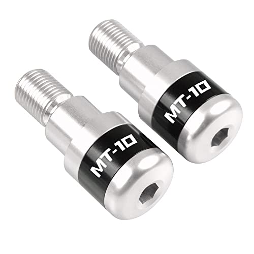 Für MT-10 FZ-10 FZ10 MT10 MT 10 2016 Motorradgriffe Lenkergriffenden Stecker Abdeckkappe Ausgewogene Stecker CNC Aluminium Griffteile(Silber) von XZGFZHY