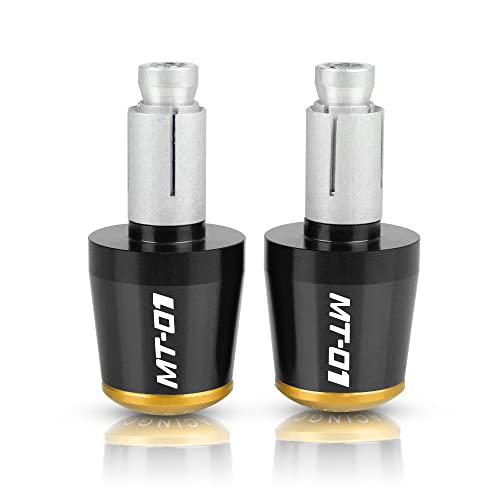 Für MT01 MT 01 MT-01 2004 2005 2006 2007-2009 Motorrad CNC Aluminium Griffe Lenker Griff Enden Stecker Abdeckkappe Ausgewogene Stecker Griffteile(Gold) von XZGFZHY