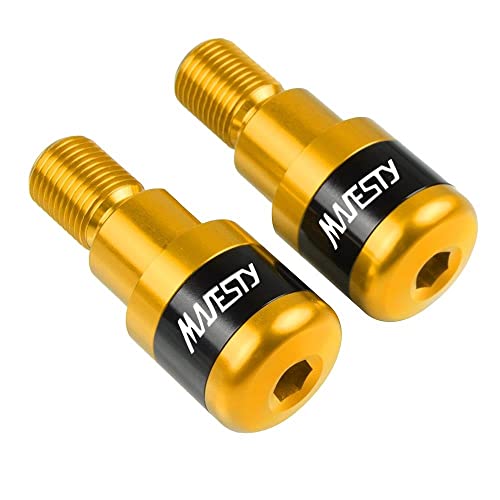 Für Majesty 400 2004-2011 2005 2006 2007 2008 2009 Motorradgriffe Lenkergriffenden Stecker Abdeckkappe Ausgewogene Stecker CNC Aluminium Griffteile(Gold) von XZGFZHY