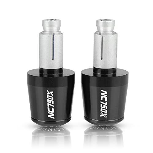 Für NC 750X NC750 X XD/XA 2016 2017 2018 2019 Motorrad CNC Aluminium Griffe Lenker Griff Enden Stecker Abdeckkappe Ausgewogene Stecker Griffteile(Schwarz) von XZGFZHY