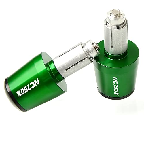 Für NC750 NC750S NC750X NC 750S/X 2014 2015 2016 Motorrad CNC Aluminium Griffe Lenker Griff Enden Stecker Abdeckkappe Ausgewogene Stecker Griffteile(Grün) von XZGFZHY
