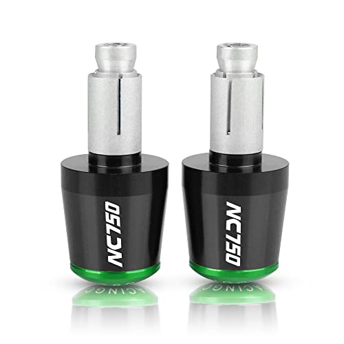 Für NC750 NC750S NC750X NC 750S/X 2014-2017 2015 Motorrad CNC Aluminium Griffe Lenker Griff Enden Stecker Abdeckkappe Ausgewogene Stecker Griffteile(Grün) von XZGFZHY