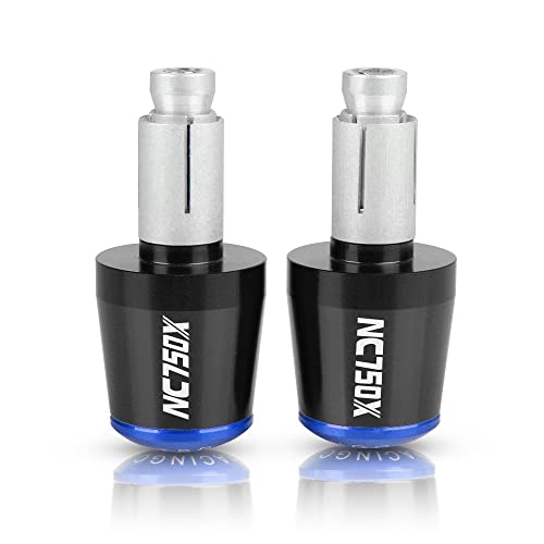 Für NC750X NC 750X NC700 NC700X 2015 2016-2018 Motorradgriffe Lenkergriffenden Stecker Abdeckkappe Ausgewogene Stecker CNC Aluminium Griffteile(Blau) von XZGFZHY