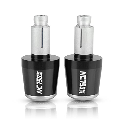 Für NC750X NC 750X NC700 NC700X 2015 2016-2018 Motorradgriffe Lenkergriffenden Stecker Abdeckkappe Ausgewogene Stecker CNC Aluminium Griffteile(Silber) von XZGFZHY