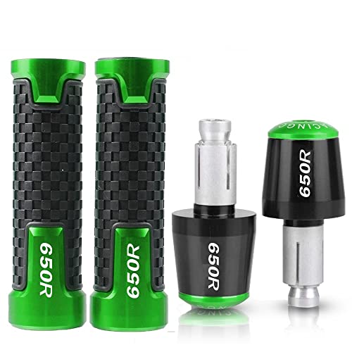 Für NINJA 650R ER6F 2009-2016 NINJA 650R Motorrad Lenker Handgriffe Anti Skid Lenkerkappe Endstecker Griffteile(Grün) von XZGFZHY